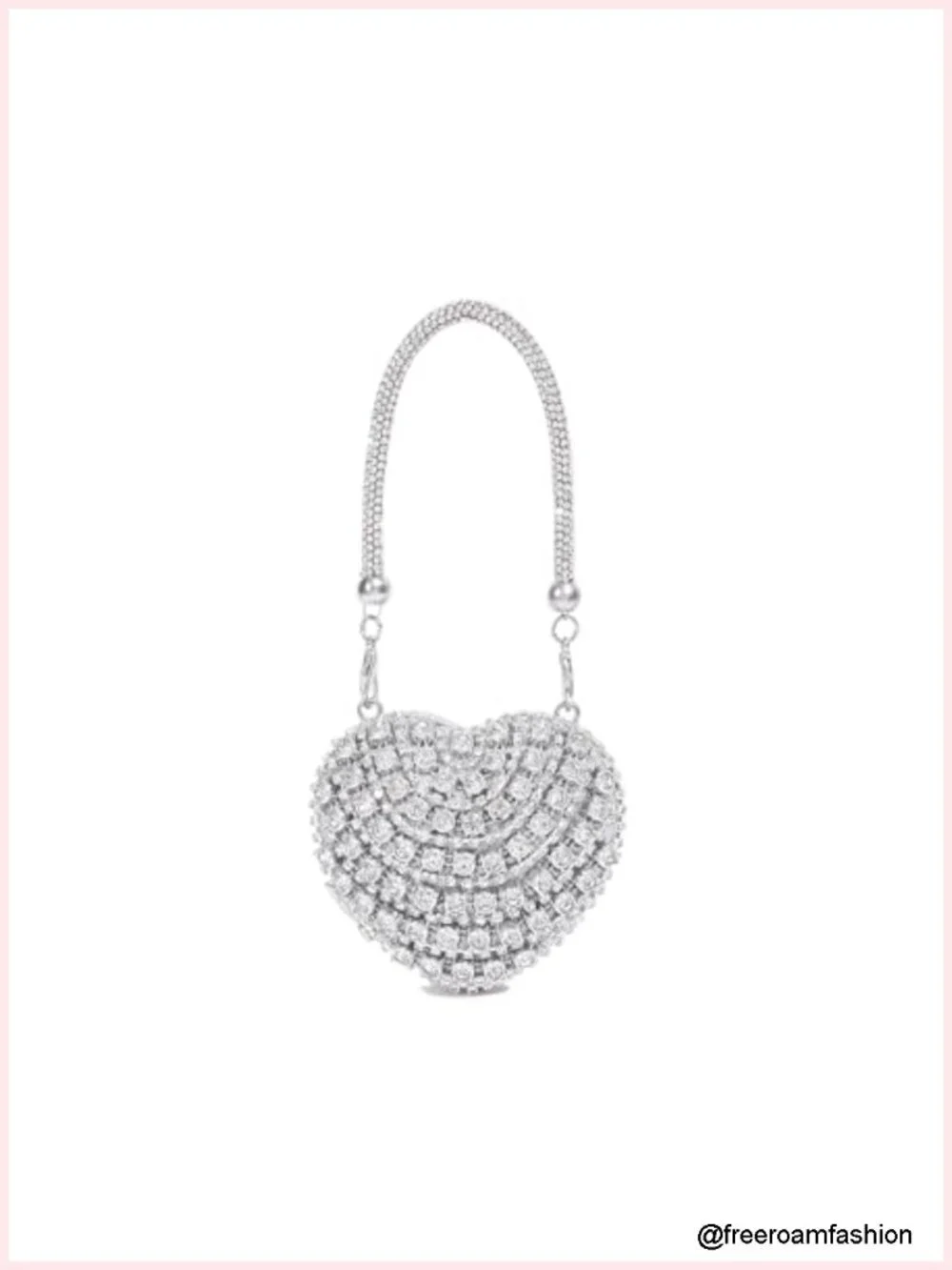 Small Rhinestone Heart Clutch Purse Sparkly Evening Bag Prom Cocktail Wedding